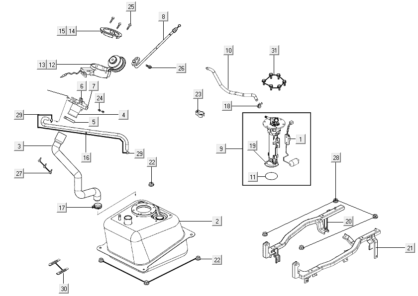 Treibstofftank Kymco Xciting 500R EVO