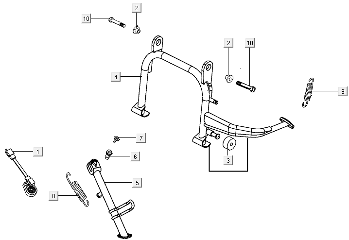 Midstand Seitenständer Kymco E-Vitality
