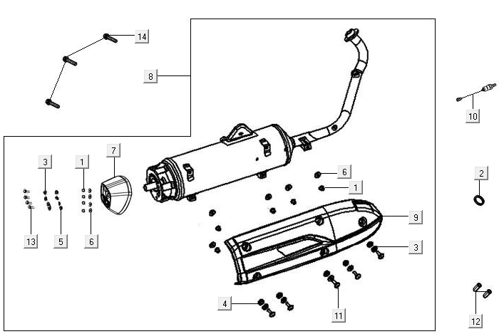 Auspuff Kymco New Downtown 125I ABS