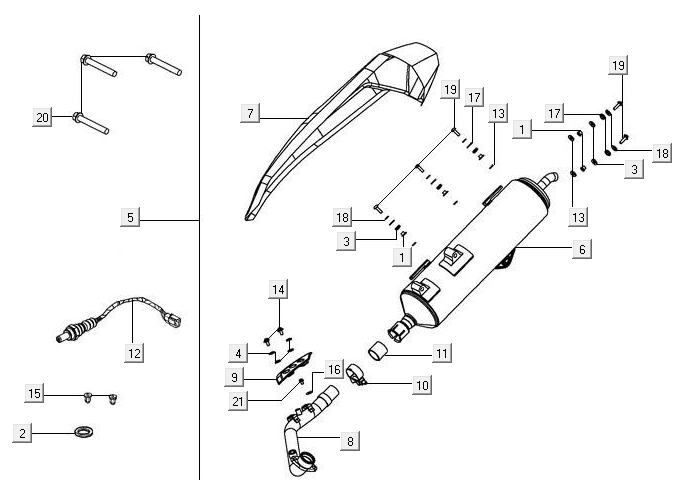 Auspuff Kymco New Downtown 350I ABS