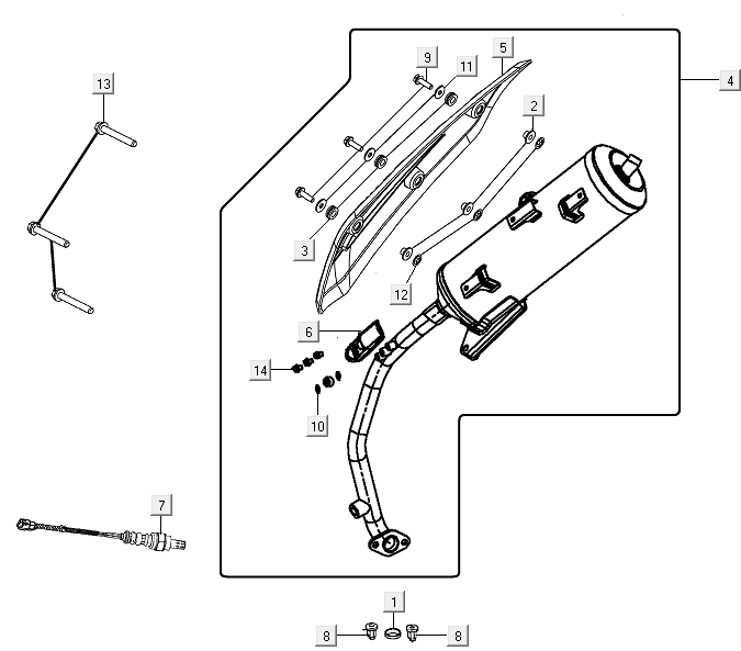 Auspuff Kymco New Like 150I E4