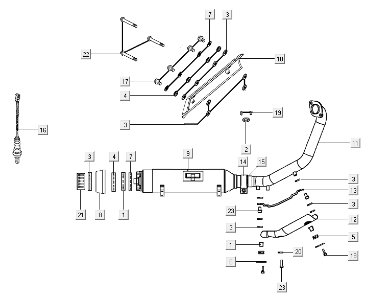 Auspuff Kymco Xciting 500R EVO