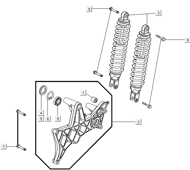Stoßdämpfer hinten Kymco Xciting 500R EVO