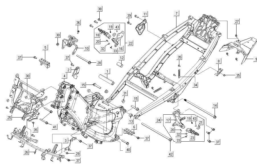 Rahmenteile Kymco AK550i