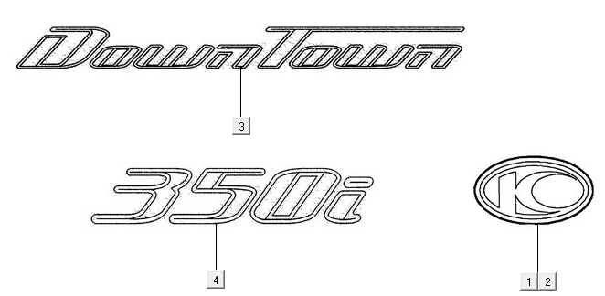 Emblem-Aufkleber Kymco New Downtown 350I ABS