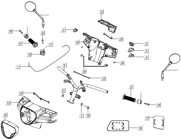 Lenkungsteile Kymco New Like 150I E4