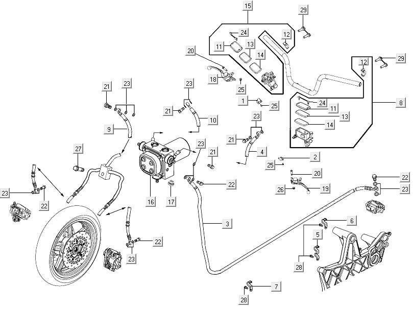 Bremssystem Kymco Xciting 500R EVO