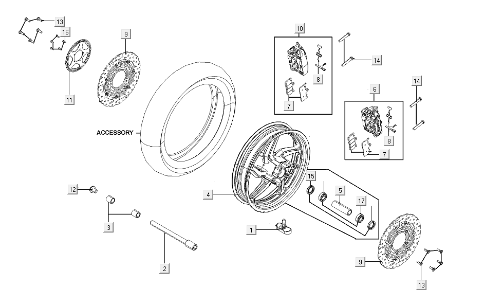 Vorderradbremssattel Kymco AK550i