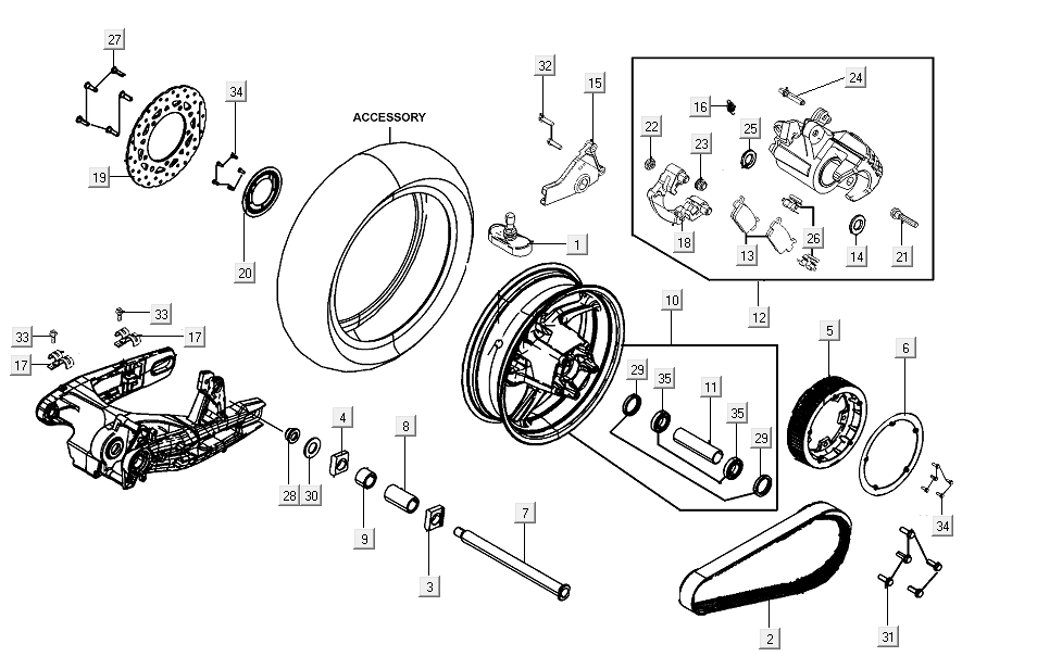 Hinterrad Kymco AK550i