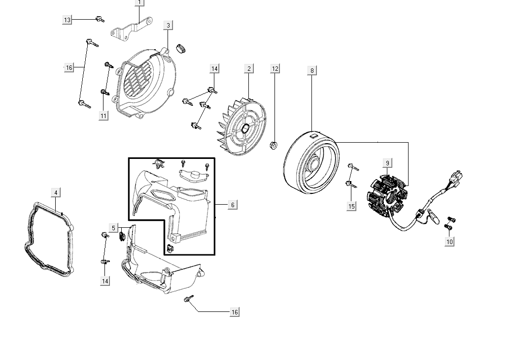 Zündung +haube Kymco Super8 Street 50i E4 Matt Schwarz
