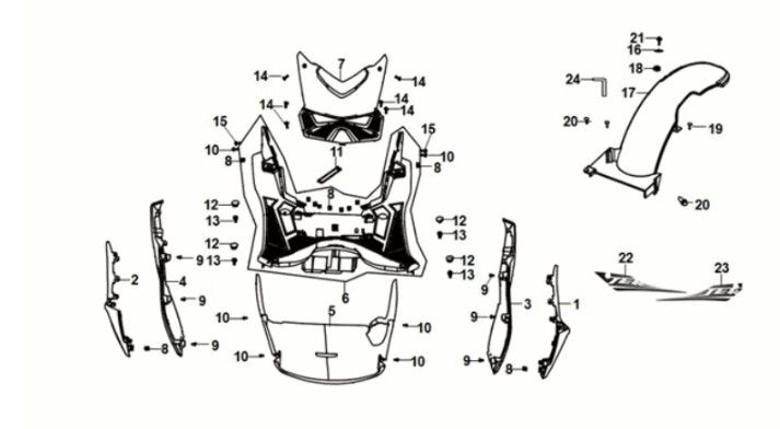 Bodenverkleidung Mitteldeckel Sym Jet 14 50I E5