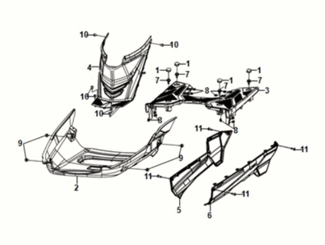 Grundplatte - Mitteldeckel Sym Orbit III 50 E5