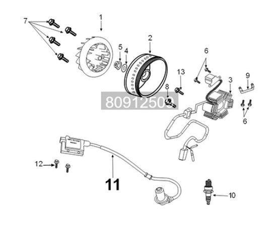 Flywheel magneto Peugeot Tweet 125i E5 FL 2023-2025