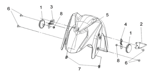 FR. fender Sym Joymax Z 125 E4 RED (R-010CA)