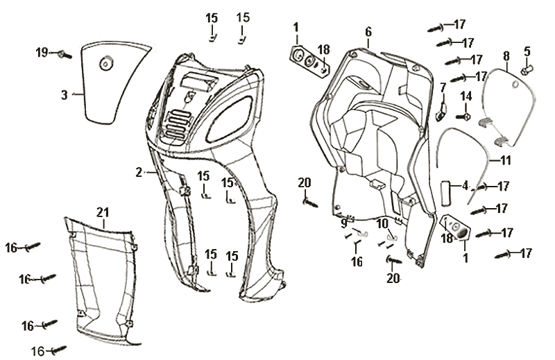 Für Frontcover Innenbox Sym Symphony (BK5560) schwarz
