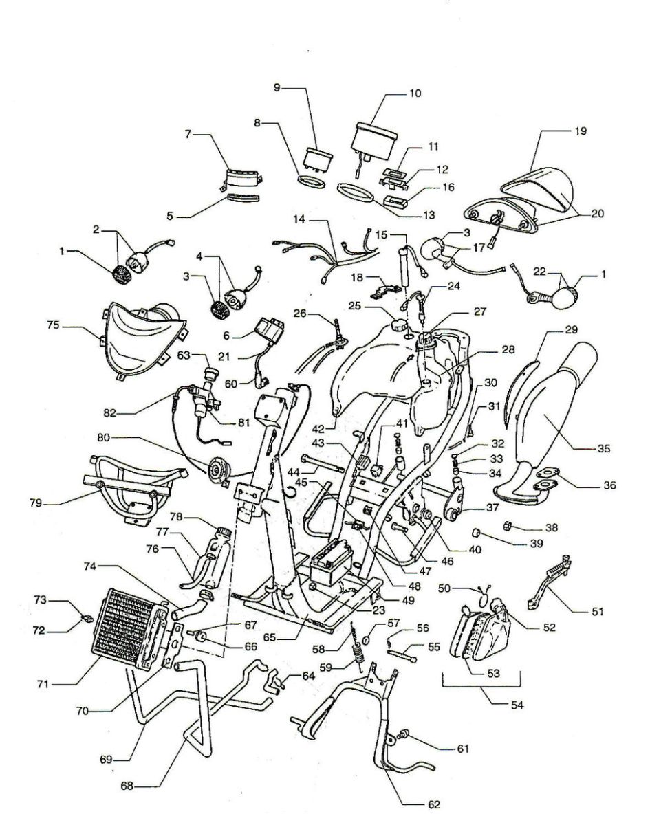 Rahmen - Elektra Beta Ycon Team gelb 2005 2-Takt