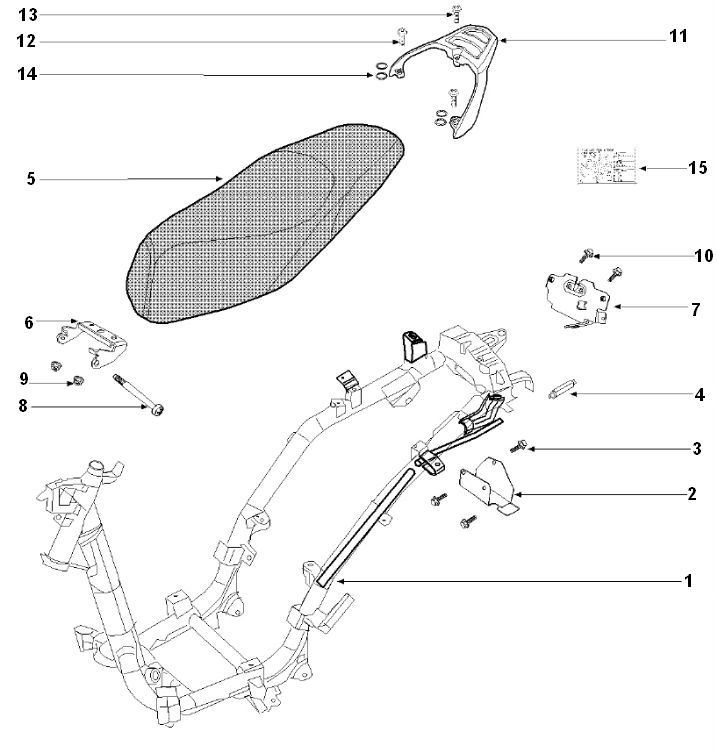 Rahmen- Sattel Peugeot Tweet 4-Takt