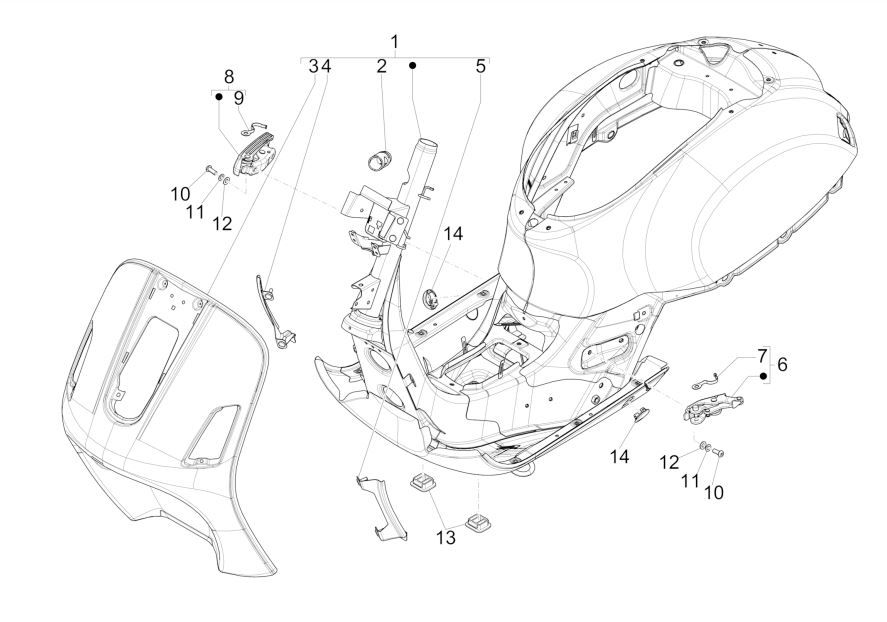 Rahmen - Fahrgestell GTS 125 IE technisches Grau 742/B