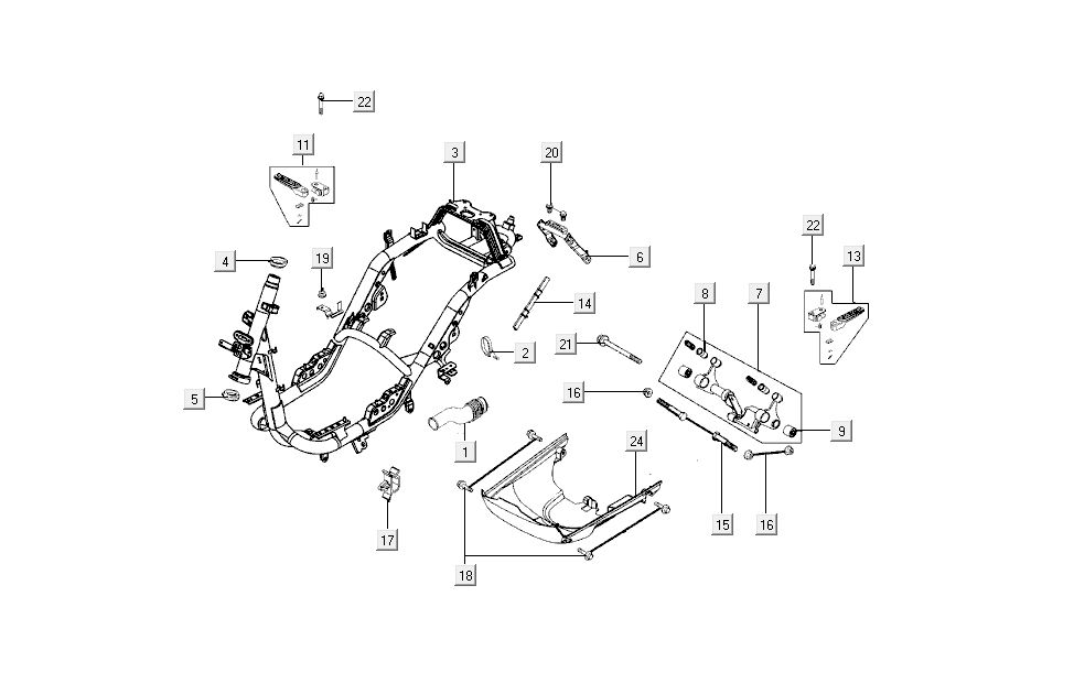 Rahmen - Zubehör Kymco New Sento 4-Takt 50i Gold