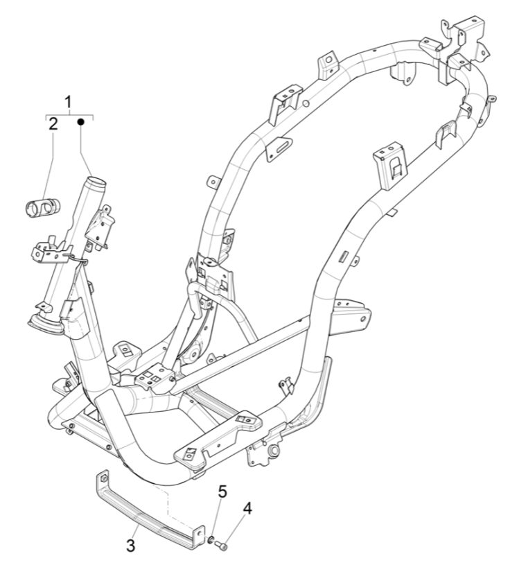 Piaggio Medley 125 ABS E5 2021-2022 Fahrgestell und Rahmen (EMEA)