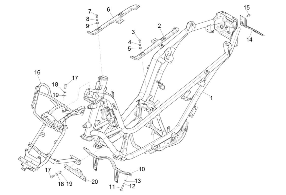 RAM Piaggio MP3 300 HPE/300 HPE SPORT E5 ABS 2020-2022 (EMEA)