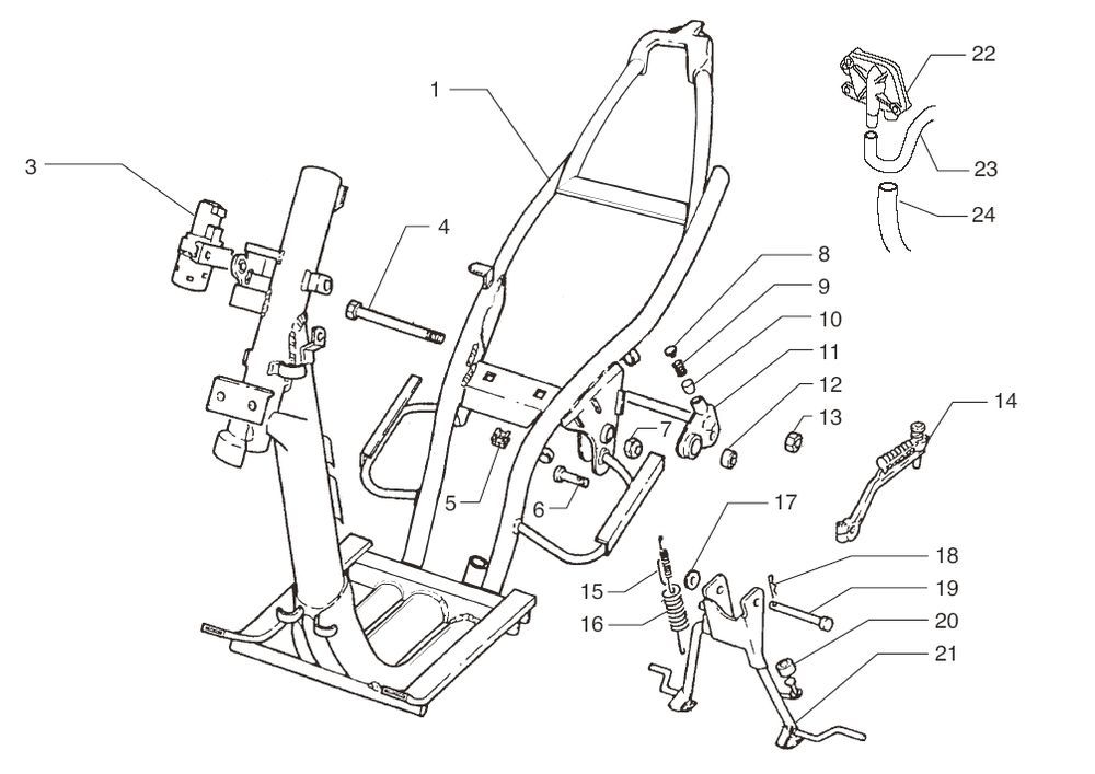 Rahmen Beta Ark-K AC gelb-silber 2-Takt