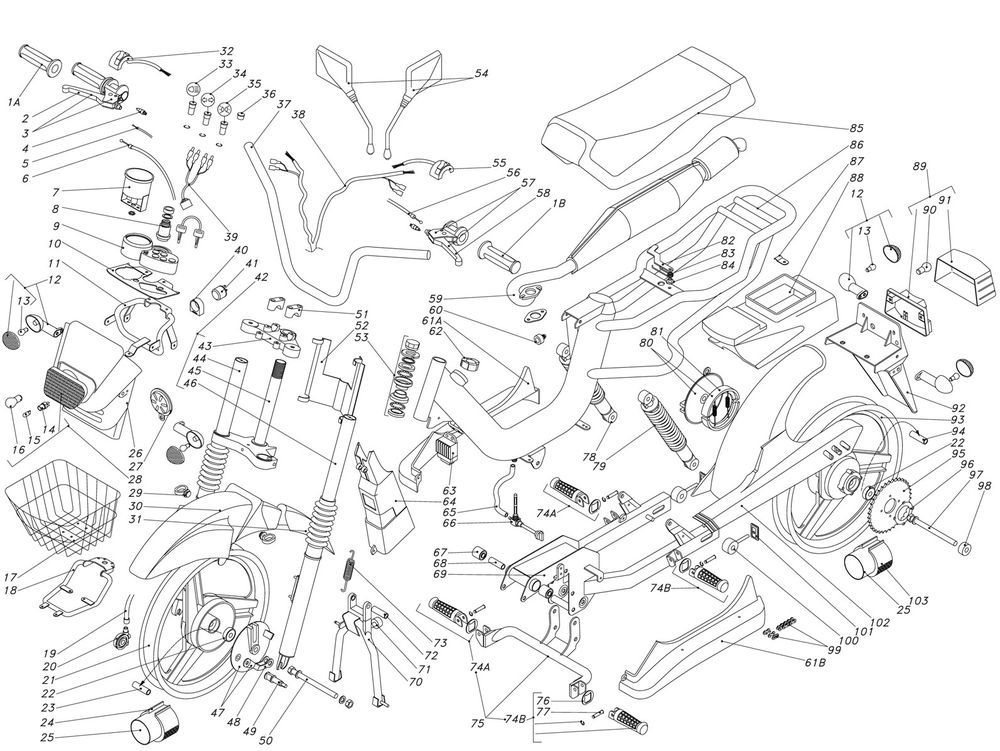 Rahmen Beta Cyclo 45km rot 2007 2-Takt