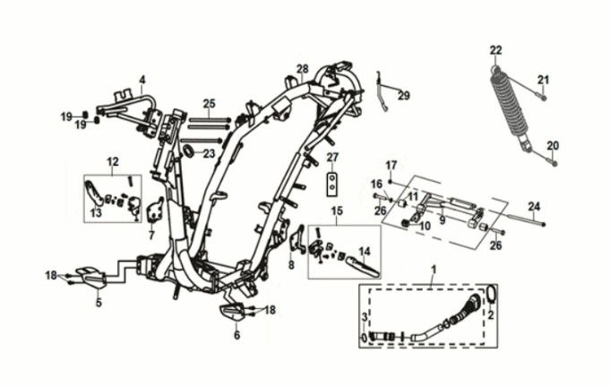 Rahmenkarosserie Motoranhänger Sym Jet 14 50I E5