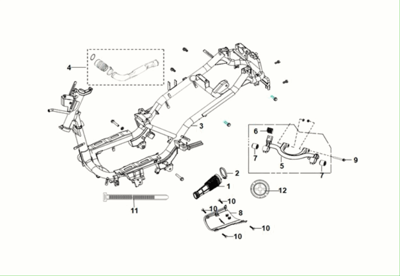 Rahmen - Motoraufhängung Sym Fiddle ll Euro 5