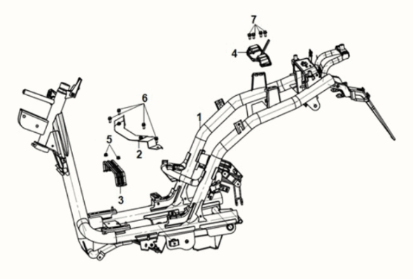 Rahmenkörper Sym E-XPRO 45KM/H 2020-2021