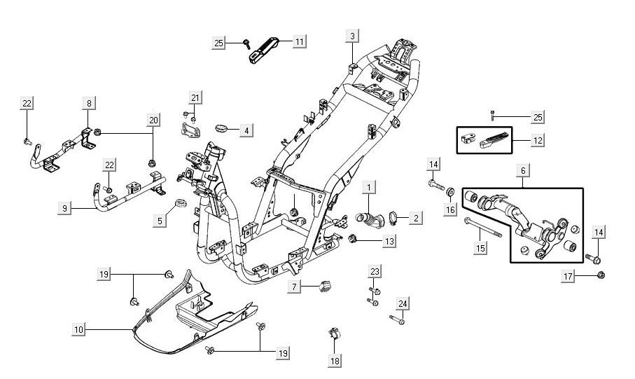 Rahmenteile AGILITY 16+ 4T 125 Matt Metallic Hellblau