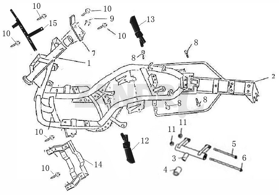 Rahmenteile BTC Grande Retro GT1 weiß schwarz