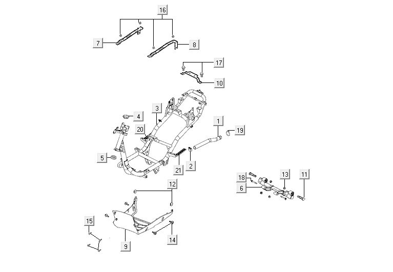 Rahmenteile Kymco Agility 10' 4-Takt blau
