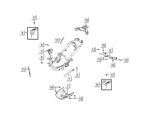 Rahmenteile Kymco VP50 4t ac brown metalic