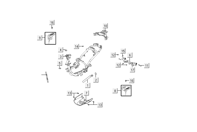 Rahmenteile Kymco VP50i einspritzung euro 4 renault braun