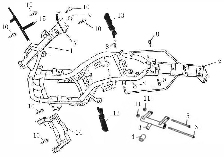 Rahmenteile Turbo RG50 anthrazit