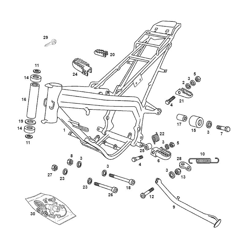 Rahmen Derbi Senda R altes Modell