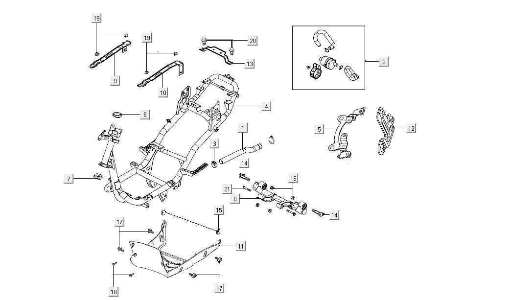 Rahmen Kymco Agility FR 12