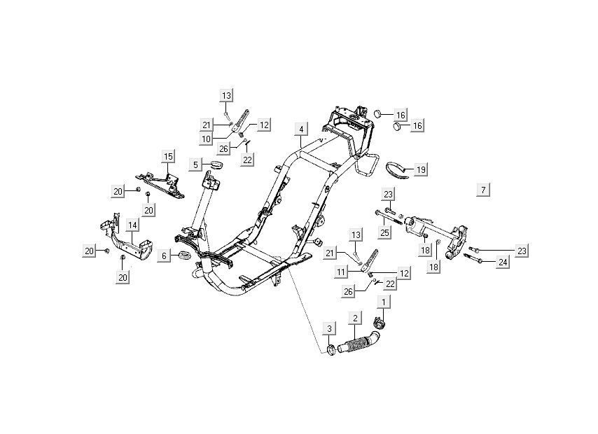 Rahmen Kymco Super9 Wechselstrom o.m 2-Takt Race Schwarz Gelb