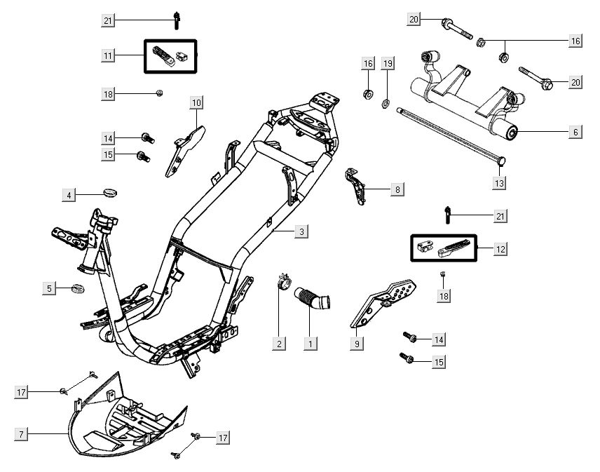 Rahmen Kymco Super 8 Street 4-Takt rot