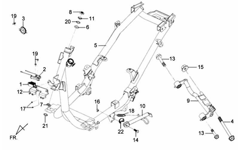 Rahmen/Motoraufhängung Sym Mio