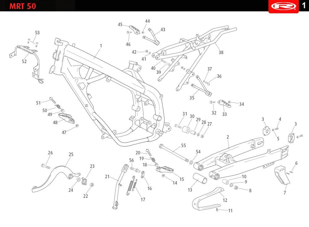 Rahmen Rieju MRT SM blue lim 2010 2-Takt