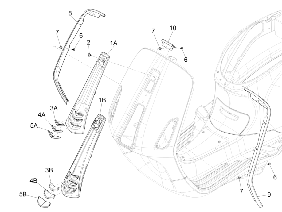 Rahmen Vespa Sprint 4-Takt 3-Ventil-Notte