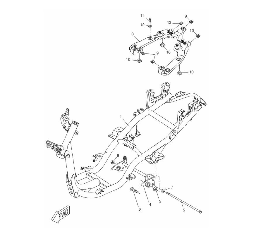Rahmen Yamaha Aerox 2-Takt 2013