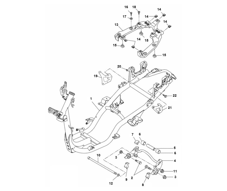 Rahmen Yamaha Aerox 4-Takt 2014