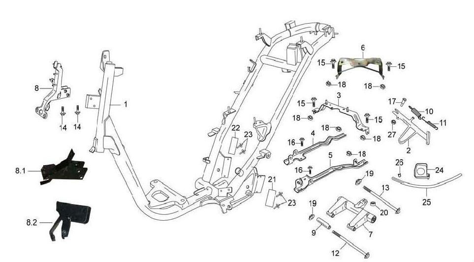 Rahmen Znen ZN50QT-11 4-Takt