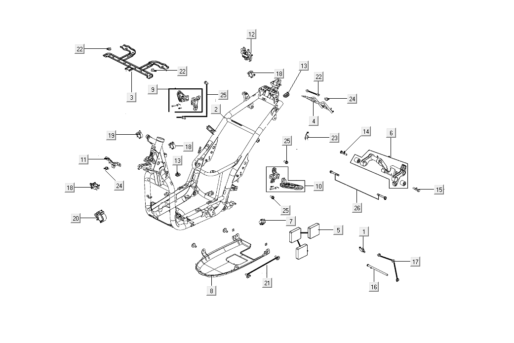 Rahmen Kymco People S 50i E4 Matt Grau