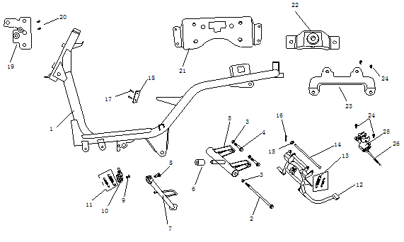 Rahmenteile AGM Ape50 braun
