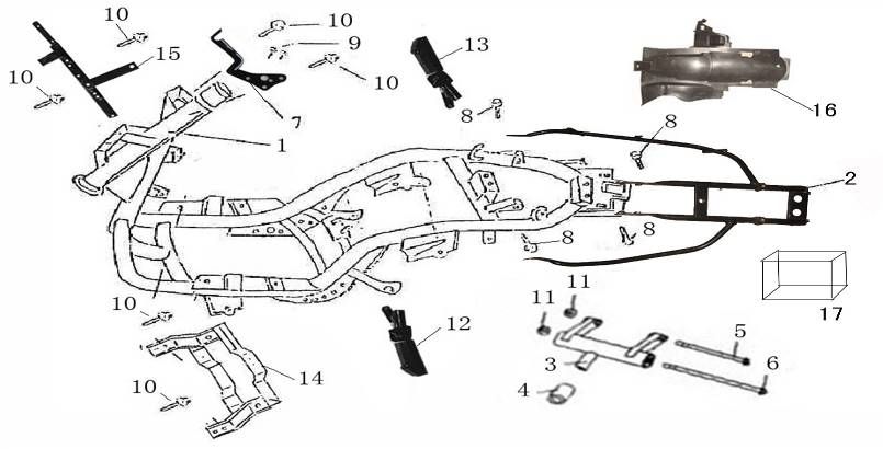 Rahmenteile AGM GT black