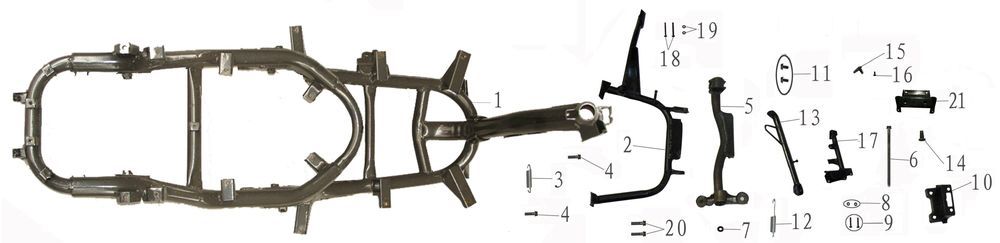 Rahmenteile China Touring blau